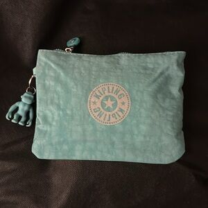 Kipling Blue/Green Amenity Kit with Monkey Keychain